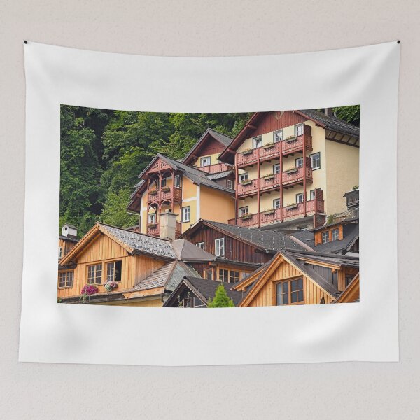 Item preview, Beautiful old houses in Hallstatt village Austria designed and sold by goceris.