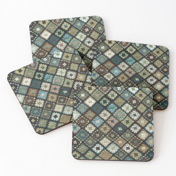 Item preview, Crochet granny square pattern dark green  designed and sold by Amalzaki.
