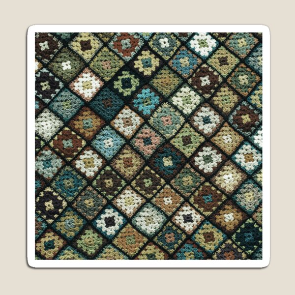 Item preview, Crochet granny square pattern dark green  designed and sold by Amalzaki.