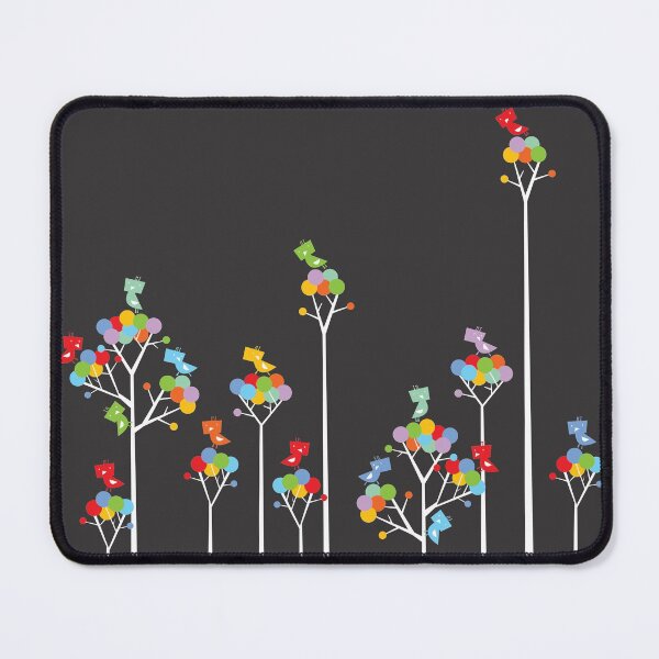 Item preview, Colorful Whimsical Tweet Birds On White Branches Of Dotted Trees © fatfatin designed and sold by fatfatin.