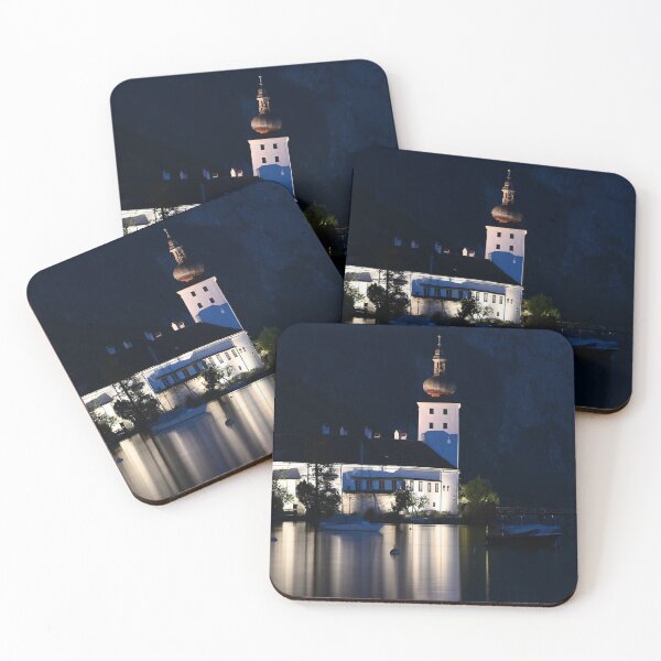 Item preview, medieval water castle Schloss Ort Orth on lake Traunsee by night in Gmunden Austria  designed and sold by goceris.