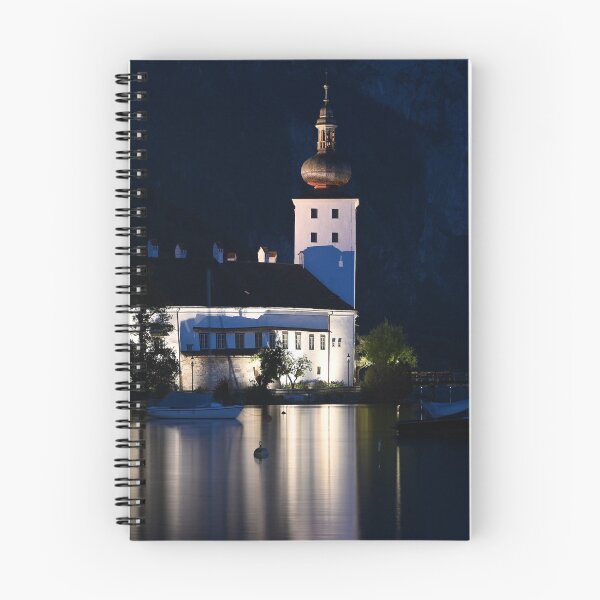 Item preview, medieval water castle Schloss Ort Orth on lake Traunsee by night in Gmunden Austria  designed and sold by goceris.