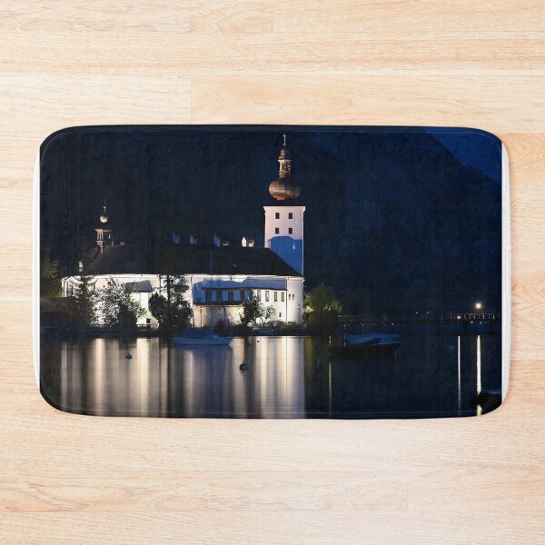 Item preview, medieval water castle Schloss Ort Orth on lake Traunsee by night in Gmunden Austria  designed and sold by goceris.