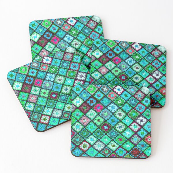 Item preview, Crochet granny square pattern marine blue designed and sold by Amalzaki.