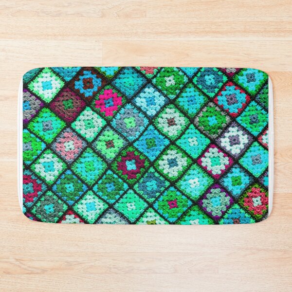 Item preview, Crochet granny square pattern marine blue designed and sold by Amalzaki.