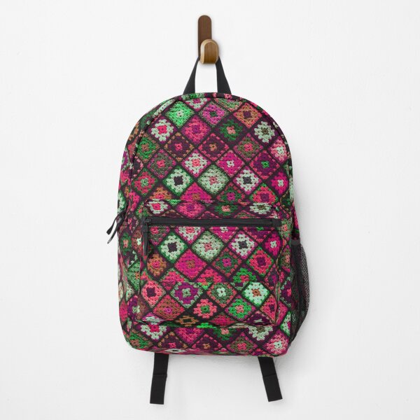 Item preview, Crochet granny square pattern fuchsia pink designed and sold by Amalzaki.