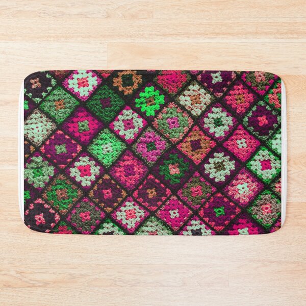Item preview, Crochet granny square pattern fuchsia pink designed and sold by Amalzaki.