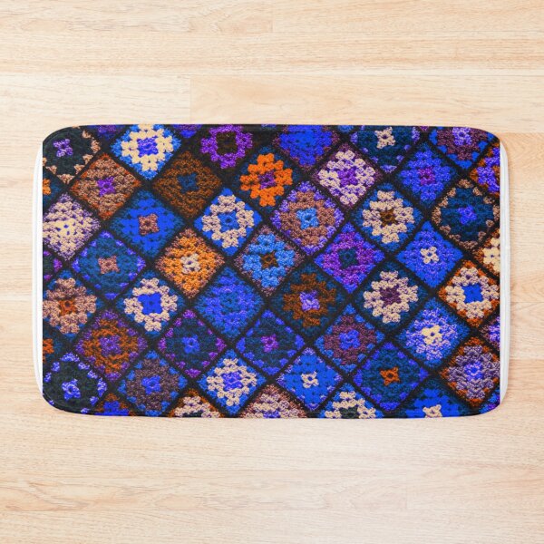 Item preview, Crochet granny square pattern luminous blue designed and sold by Amalzaki.