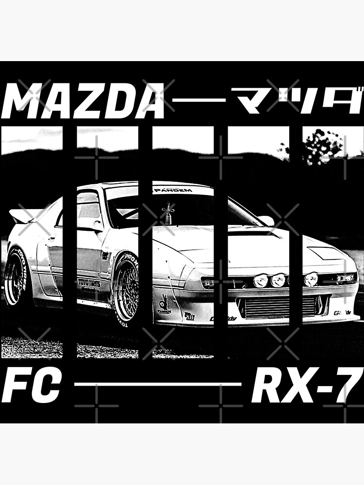 MAZDA RX-7 FC Black 'N White 3 (Black Version) | Poster