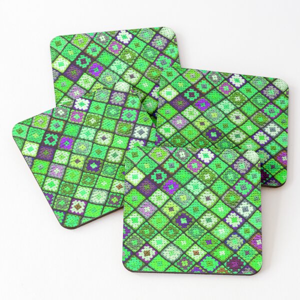Item preview, Crochet granny square pattern -luminous green designed and sold by Amalzaki.