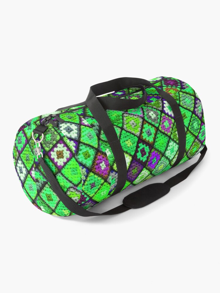 Crochet granny square pattern -luminous green | Duffle Bag