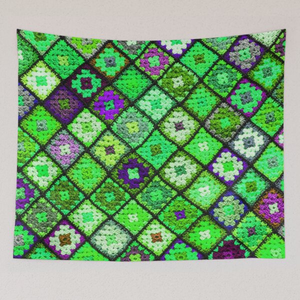 Item preview, Crochet granny square pattern -luminous green designed and sold by Amalzaki.