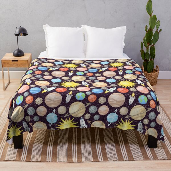 Item preview, Seamless pattern with cartoon Solar System planets designed and sold by DarianaArt.