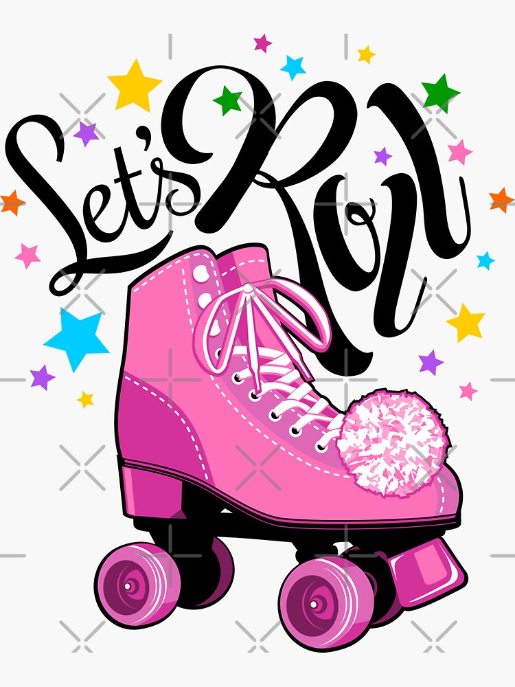 "Let's Roll. Fun roller skate party " Sticker for Sale by iclipart