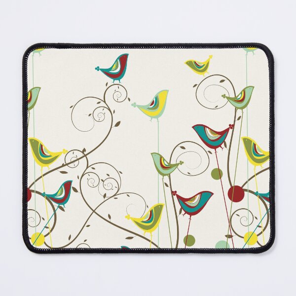 Item preview, Colorful Whimsical Summer Red, Teal and Yellow Birds with Swirls © fatfatin designed and sold by fatfatin.