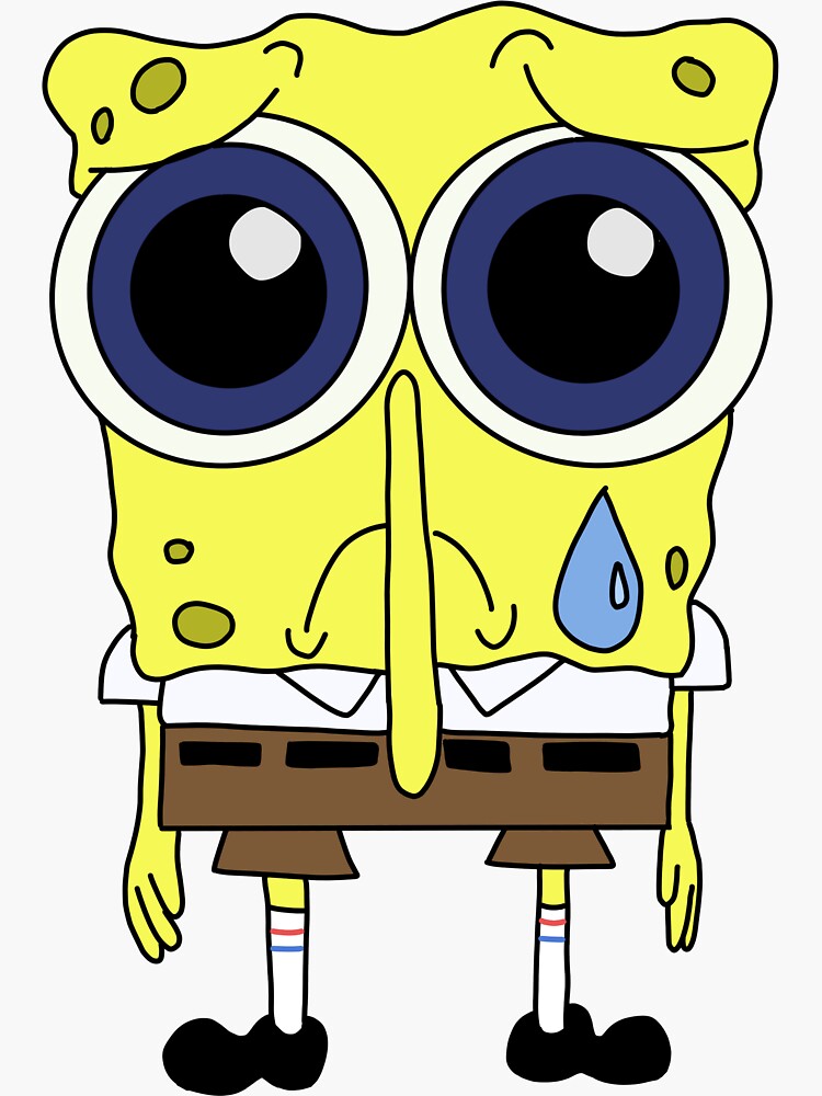 Sad Spongebob Sticker for iOS & Android