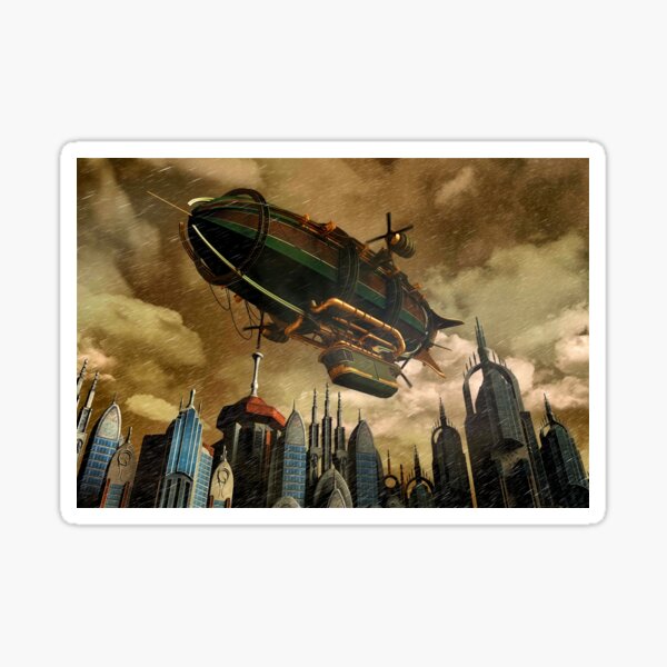 Steampunk Airship 3 Sticker