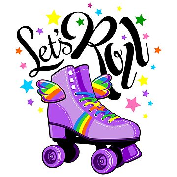 Let's Roll. Fun roller skate party  Sticker for Sale by iclipart