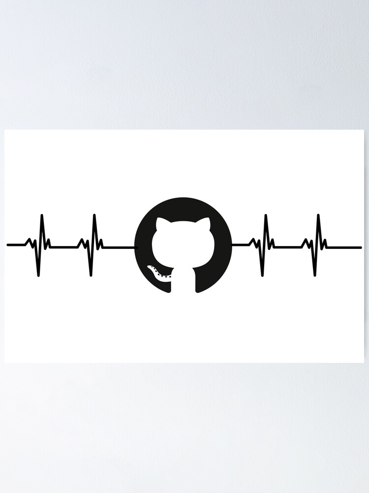 "heartbeat Github" Poster for Sale by Spiderowls Redbubble