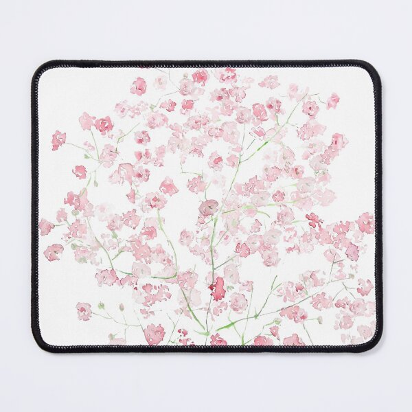 Item preview, hand painted light pink Baby Breath Bouquet gypsophila watercolor painting  designed and sold by ColorandColor.