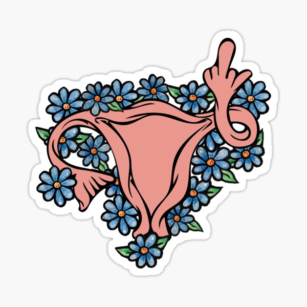 Middle Finger Uterus Pro-choice Feminist Sticker