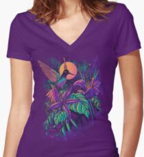 Purple Garden Women's Fitted V-Neck T-Shirt