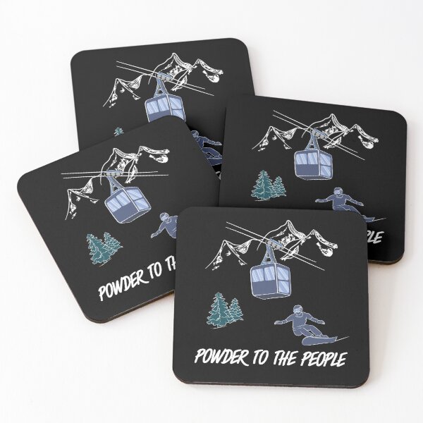Item preview, Snowboarding Powder to the People Ski Lift Resort Winter Sports designed and sold by TheInkElephant.