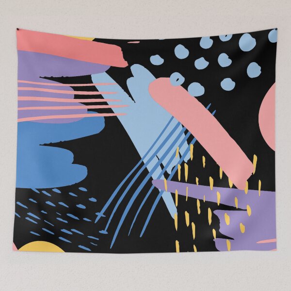 Item preview, Bright and Bold Colourful Abstract Pattern in Blue, Pink, Black and Yellow designed and sold by JulieSouster.