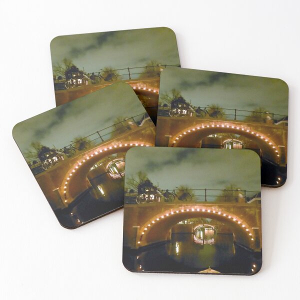 Item preview, Amsterdam canal scene at night. designed and sold by Noel Ali ⭐⭐⭐⭐⭐.