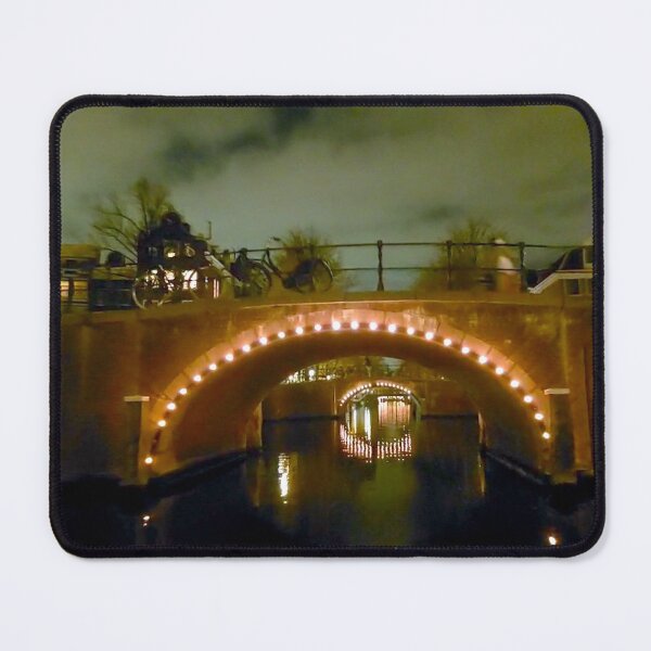 Item preview, Amsterdam canal scene at night. designed and sold by Noel Ali ⭐⭐⭐⭐⭐.