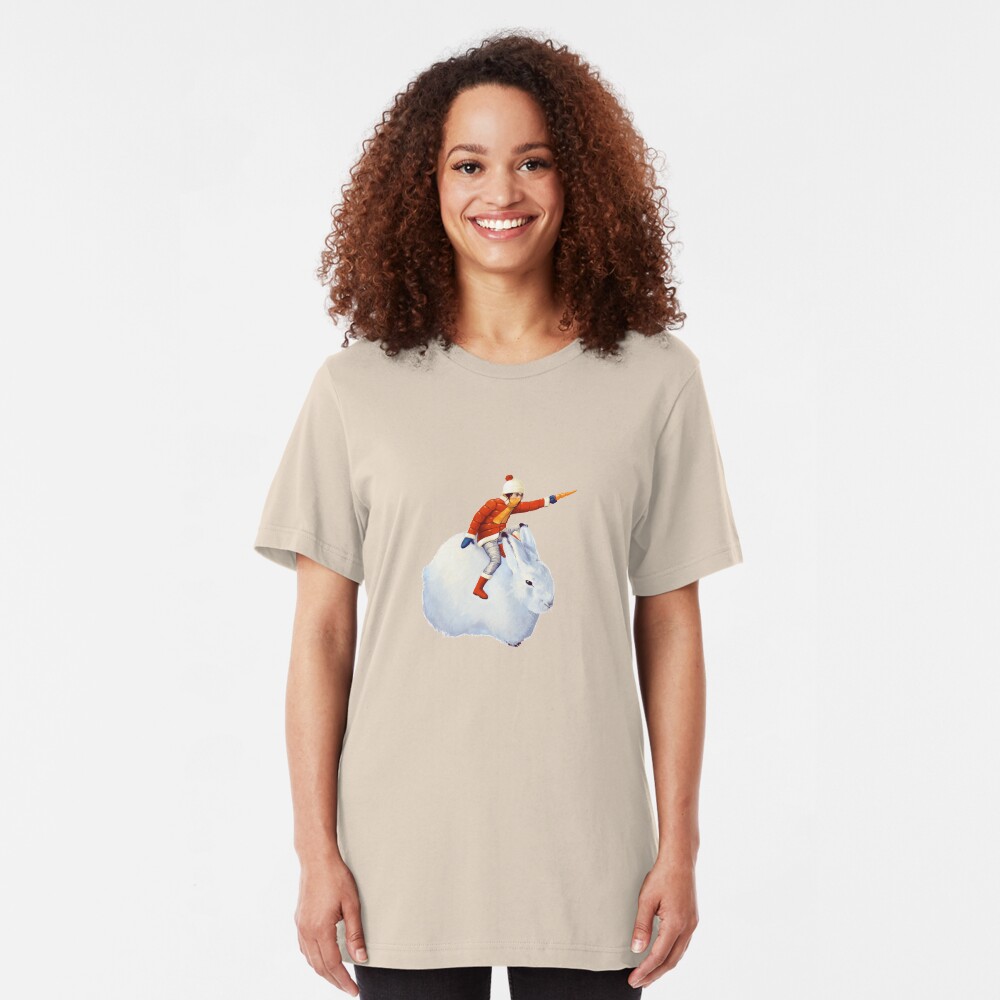 Snow Bunny | Digital Illustration Slim Fit T-Shirt