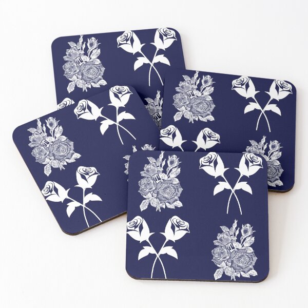 Item preview, White roses art patterns illustration designed and sold by Sameera Amir.