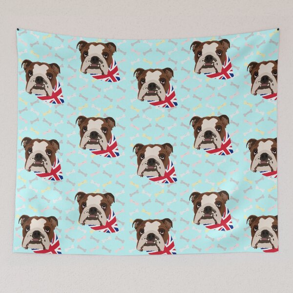 Item preview, British Bulldog - Union Jack Bandana Bones Pattern designed and sold by DesignsBySaxton.