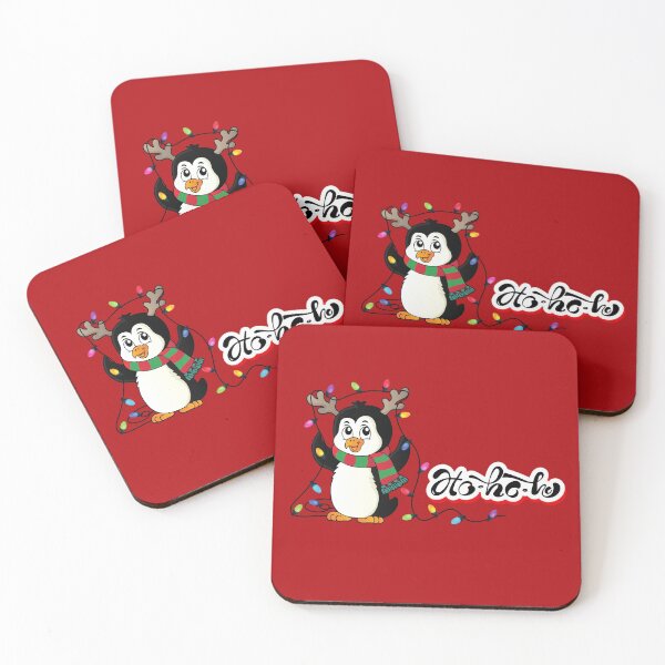 Item preview, Penguin deer with Christmas lights - HO HO HO  designed and sold by OMdesign10.