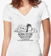 BORN TO DIE Women's Fitted V-Neck T-Shirt