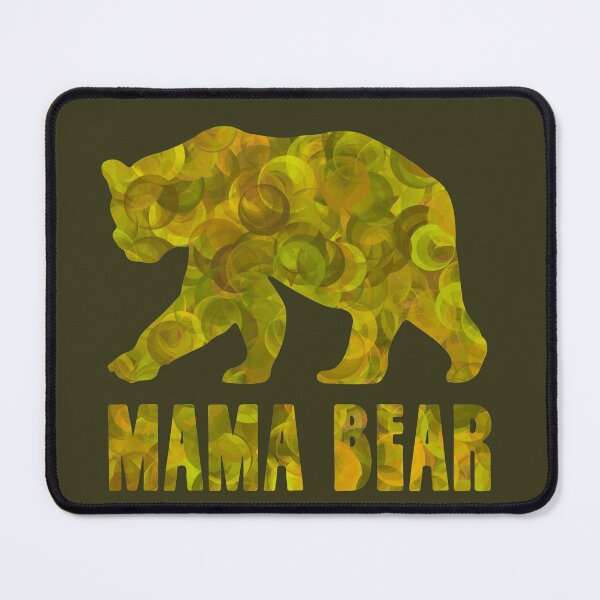 Item preview, Mama Bear Silhouette Seventies Yellow Green Abstract designed and sold by AMSonArt.