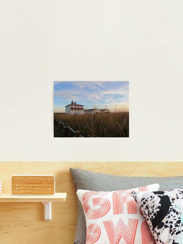 Thumbnail 2 of 3, Photographic Print, Point Lookout Lighthouse with the buoy and coal sheds designed and sold by ToniaDelozier.