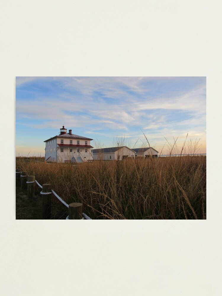 Thumbnail 1 of 3, Photographic Print, Point Lookout Lighthouse with the buoy and coal sheds designed and sold by ToniaDelozier.