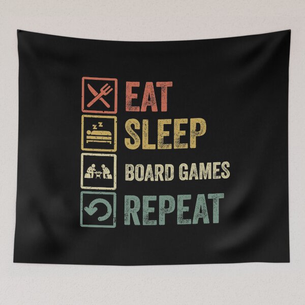 Item preview, Funny eat sleep board games repeat retro vintage designed and sold by HN-ART.