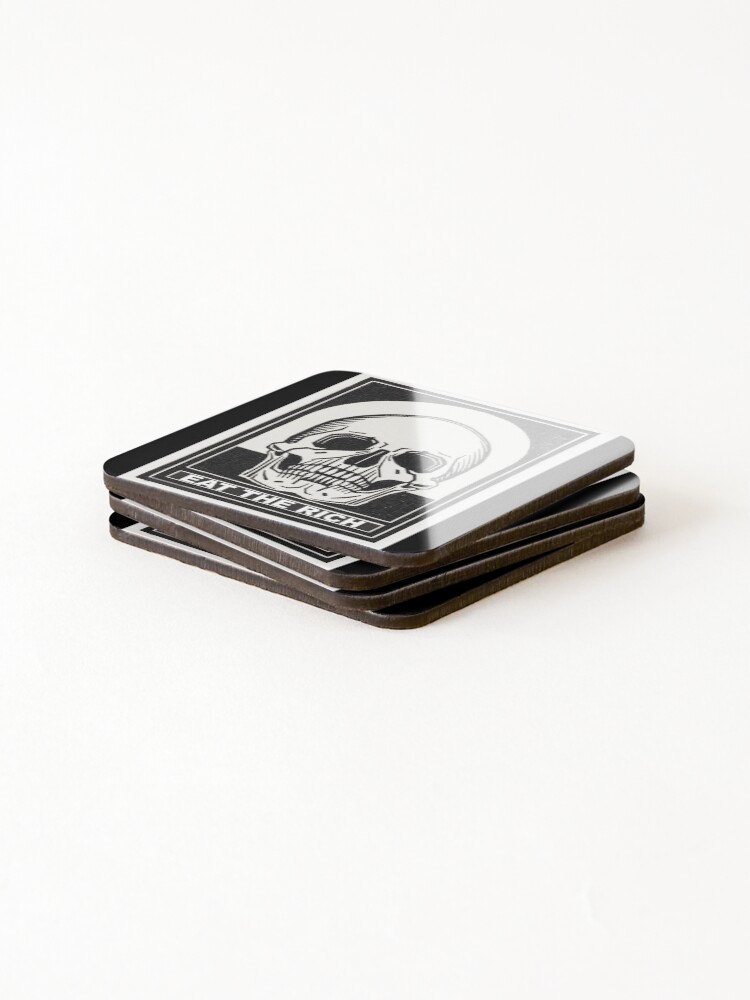 Thumbnail 4 of 5, Coasters (Set of 4), EAT THE RICH designed and sold by dusie.