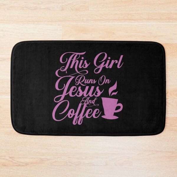 Item preview, Womens This Girl Runs On Jesus And Coffee print Christian Gift designed and sold by theodoros20.