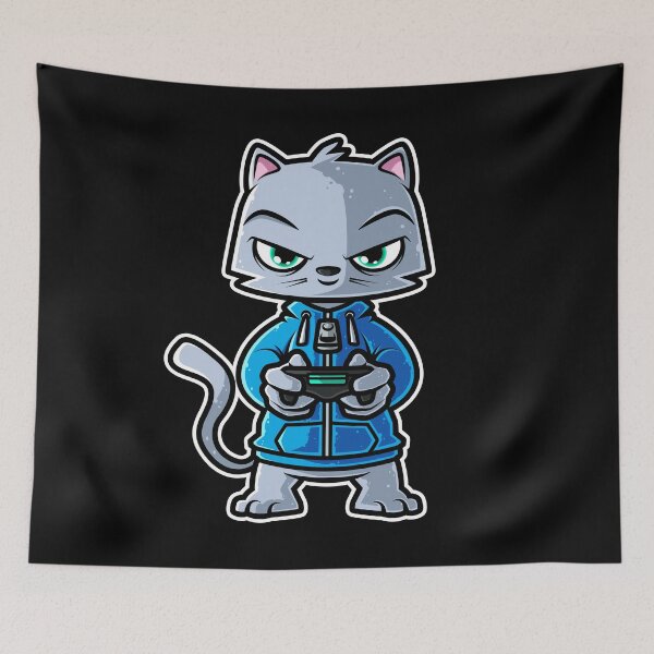 Item preview, Video Games Nerd Kitten Cat Gaming - Gamer Gift print designed and sold by theodoros20.