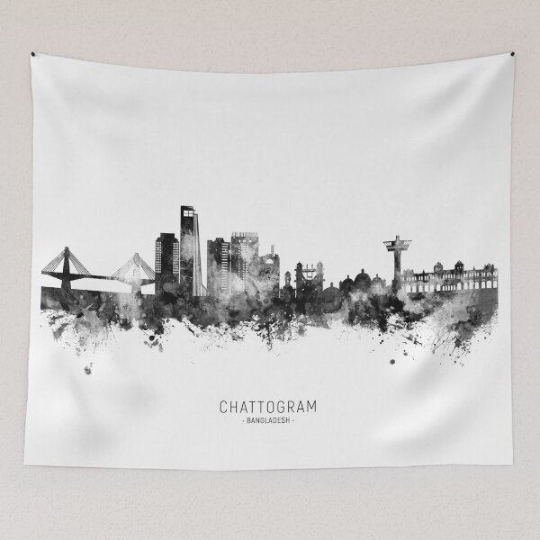 Item preview, Chattogram Bangladesh Skyline designed and sold by ArtPrints.