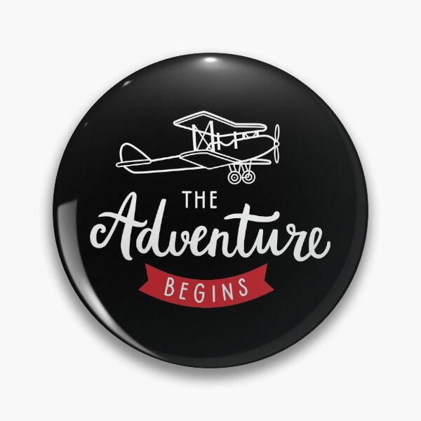 Item preview, Adventure brush lettering quote & vintage biplane designed and sold by Darina Gulbina.