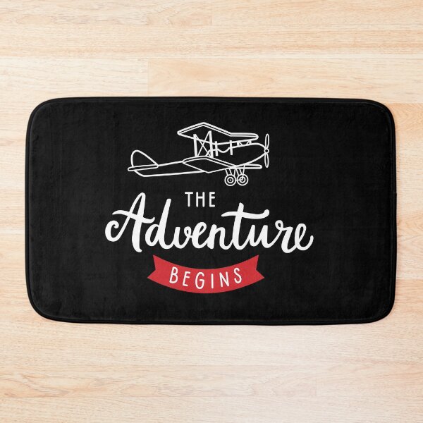 Item preview, Adventure brush lettering quote & vintage biplane designed and sold by Darina Gulbina.