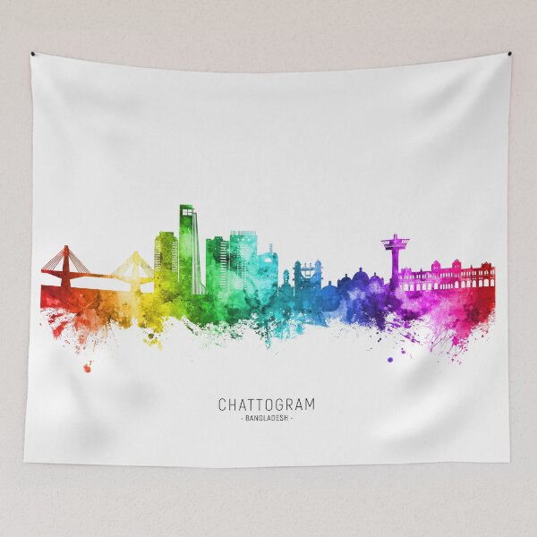 Item preview, Chattogram Bangladesh Skyline designed and sold by ArtPrints.