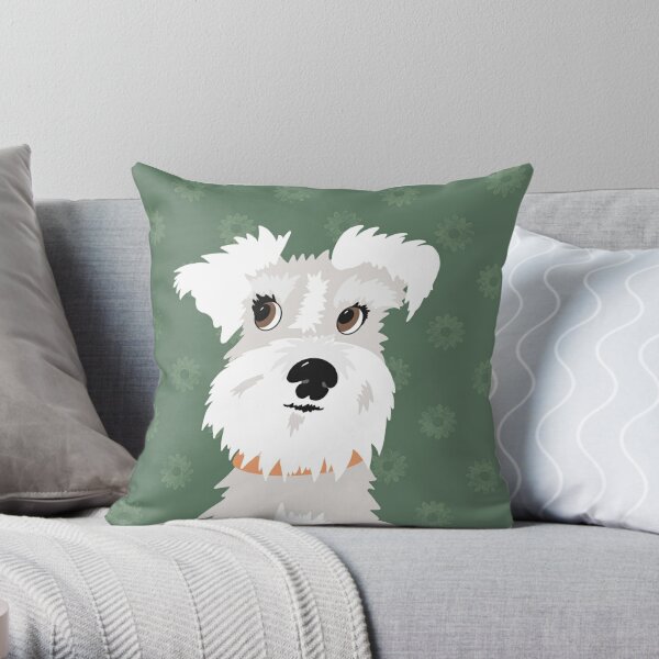 Throw Pillows By Marley Ungaro Giant Schnauzer Aqua