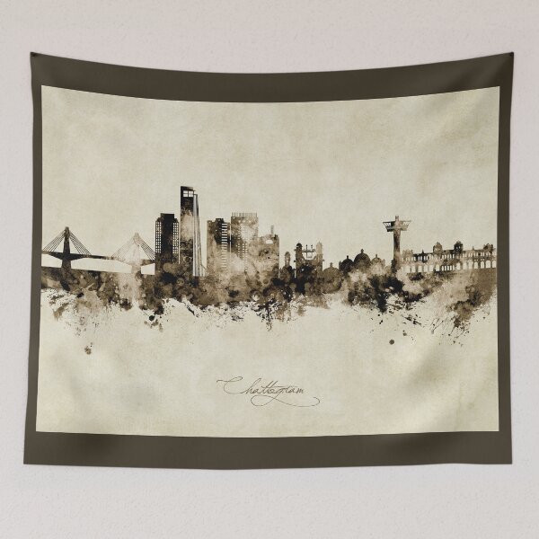 Item preview, Chattogram Bangladesh Skyline designed and sold by ArtPrints.