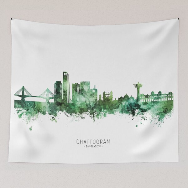 Item preview, Chattogram Bangladesh Skyline designed and sold by ArtPrints.