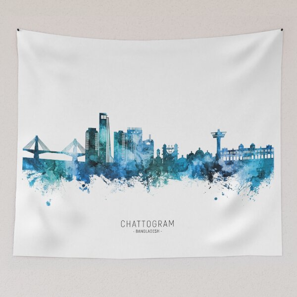 Item preview, Chattogram Bangladesh Skyline designed and sold by ArtPrints.